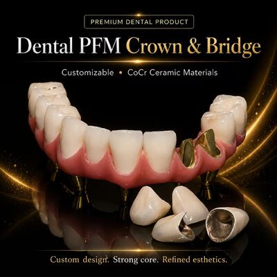 mua Cầu & Vương miện PFM tùy chỉnh | Phòng thí nghiệm nha khoa gốm sứ Co‑Cr online manufacture