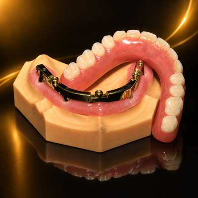 kaufen Dentallabor für Implantate | Vollkunststoffprothese All On X Zahnimplantate AOX Klasse 4 mit Locator-Aufsatz online manufacture