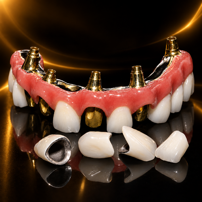 buy Digital Dental Solutions Lab | AOX Class I All On 4 Dental Implants Hybrid Titanium Screw Retained PFM online manufacture